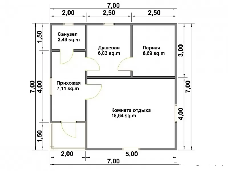 Проект бани Б-025: изображение 1