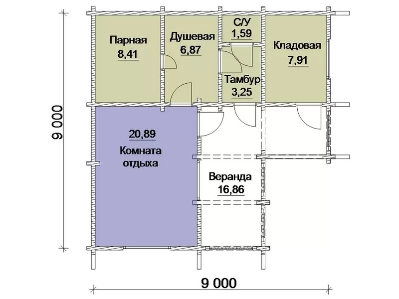 Баня из профилированного бруса Б-002, фото 2